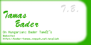 tamas bader business card